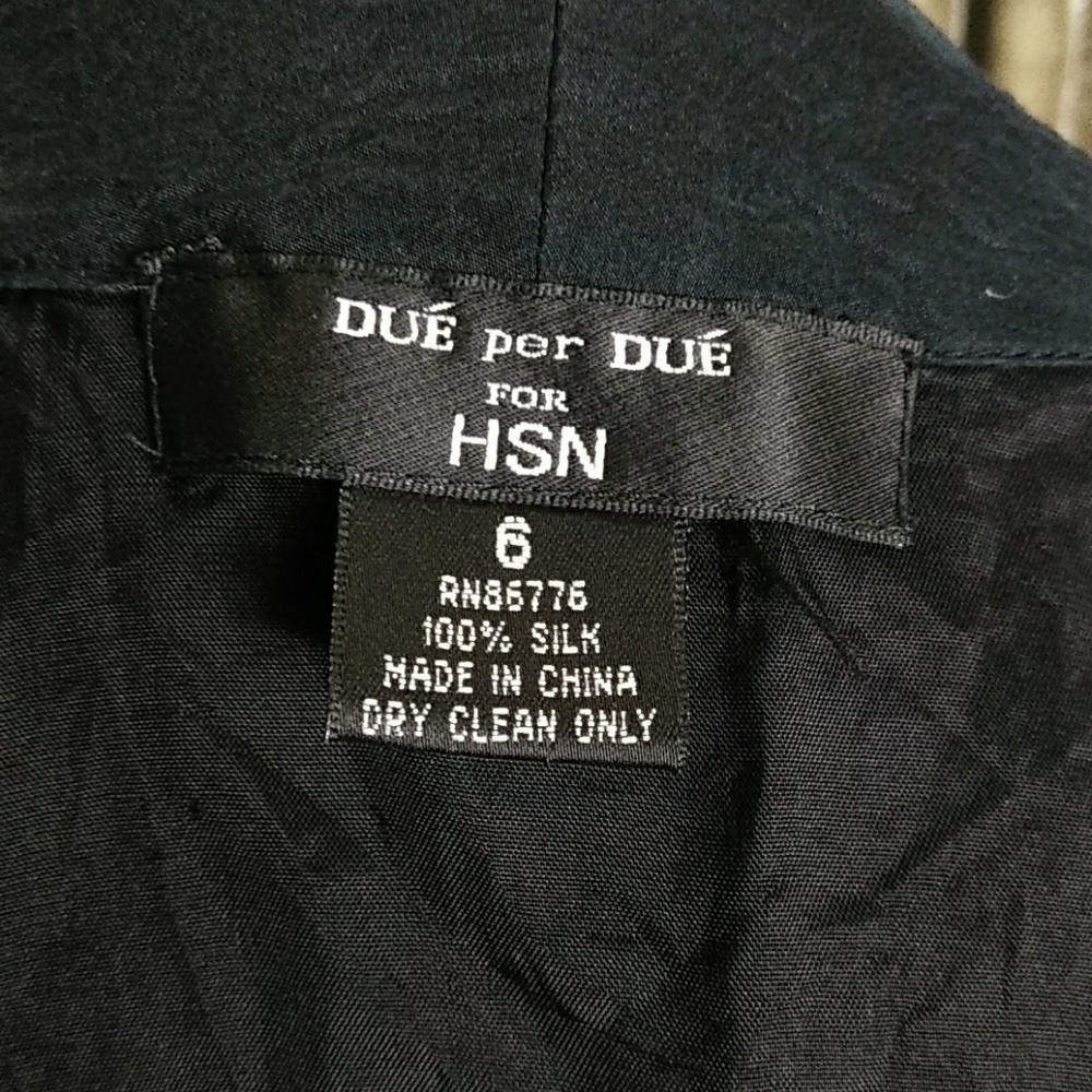 Size 6 DUE per DUE Navy Fringe Jacket - Picture 7 of 7